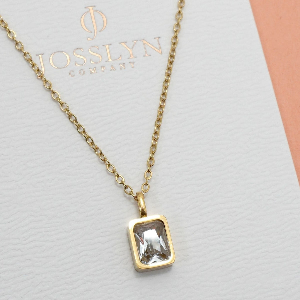 18K STAINLESS STEEL TARNISH FREE SQUARE NECKLACE | 40NK9675
