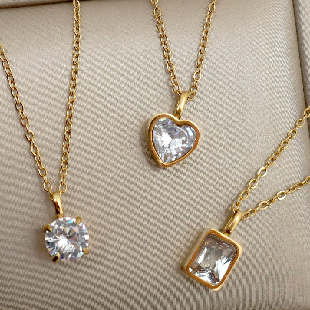 18K STAINLESS STEEL TARNISH FREE SQUARE NECKLACE | 40NK9675