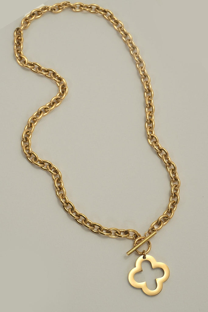 18K STAINLESS STEEL TARNISH FREE CLOVER NECKLACE | 40NK9647