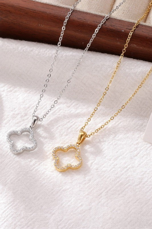 18K STAINLESS STEEL TARNISH FREE CLOVER NECKLACE | 40NK9680