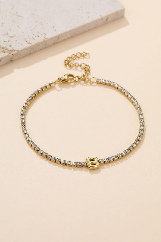 18K STAINLESS STEEL TARNISH FREE INITIAL BRACELET | 40B5246