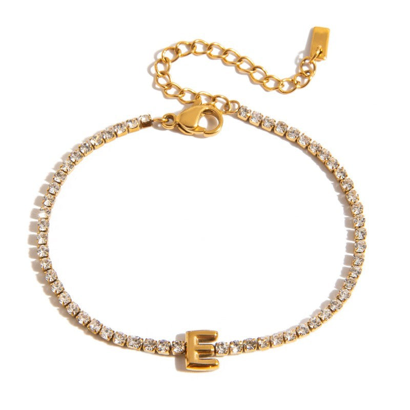 18K STAINLESS STEEL TARNISH FREE INITIAL BRACELET | 40B5246