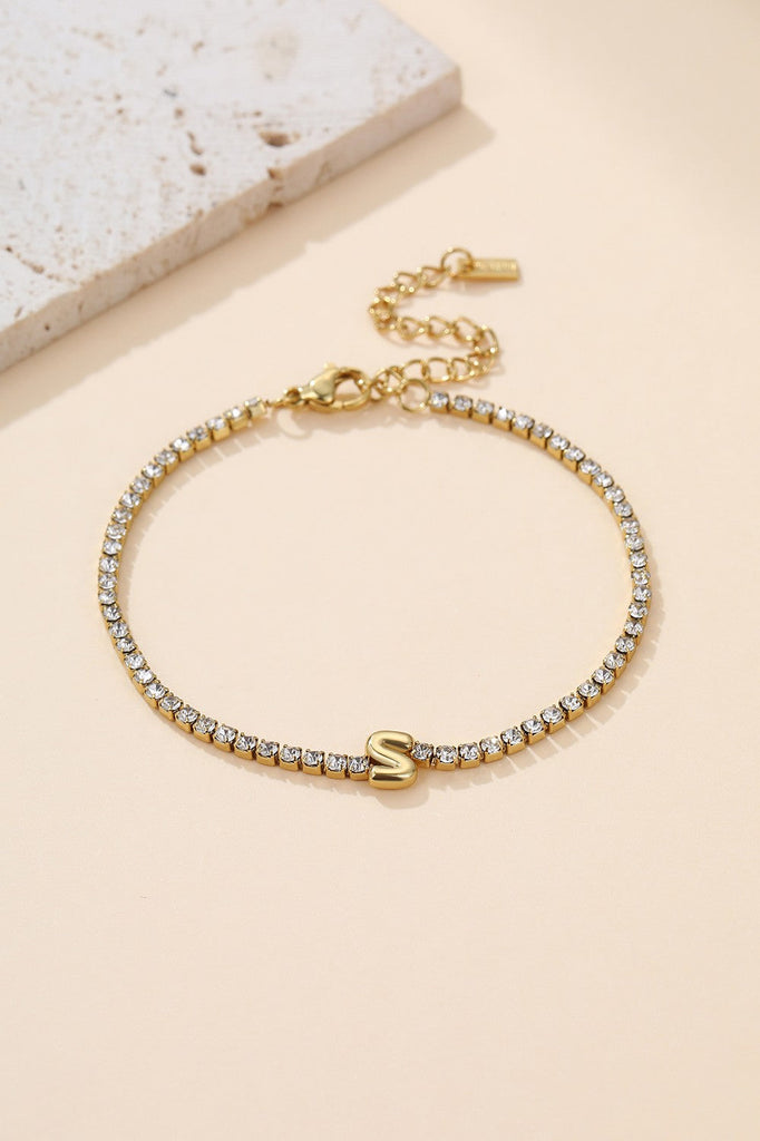 18K STAINLESS STEEL TARNISH FREE INITIAL BRACELET | 40B5246