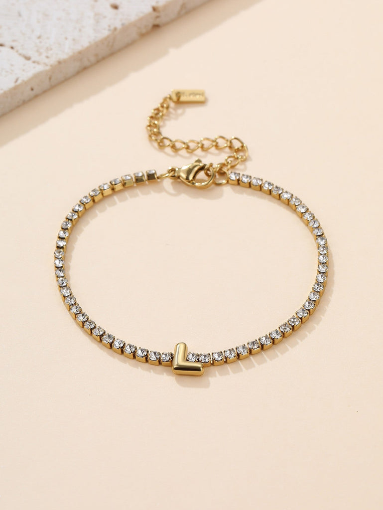18K STAINLESS STEEL TARNISH FREE INITIAL BRACELET | 40B5246