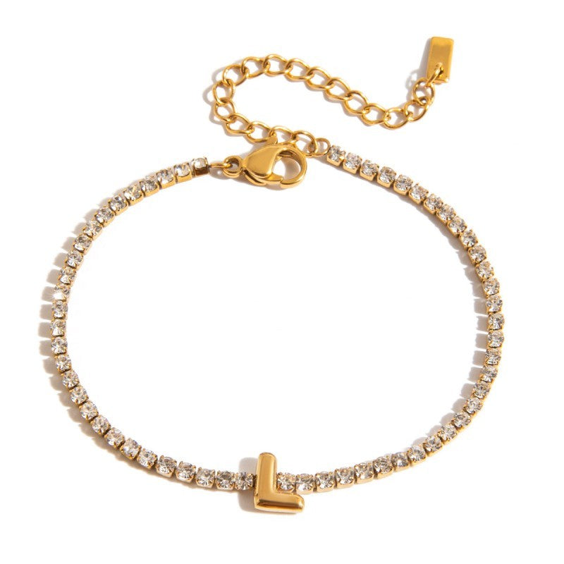 18K STAINLESS STEEL TARNISH FREE INITIAL BRACELET | 40B5246