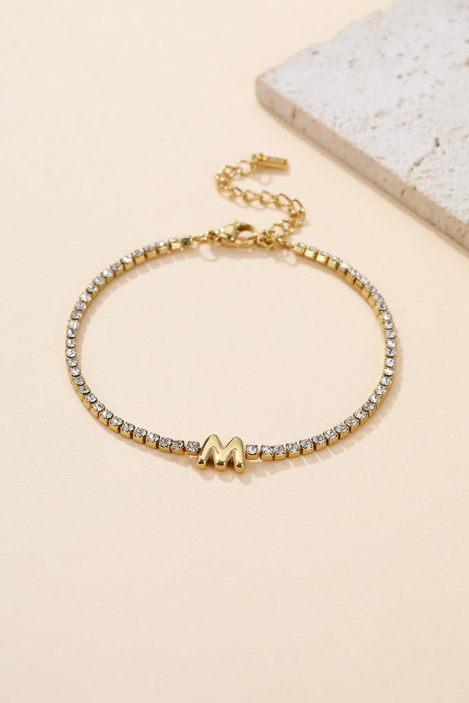 18K STAINLESS STEEL TARNISH FREE INITIAL BRACELET | 40B5246