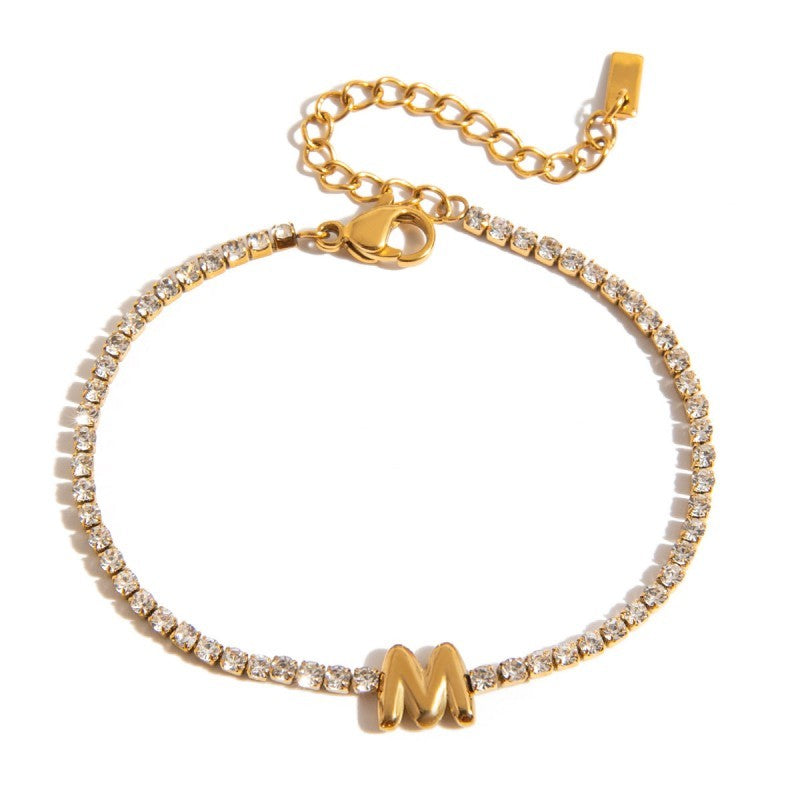 18K STAINLESS STEEL TARNISH FREE INITIAL BRACELET | 40B5246