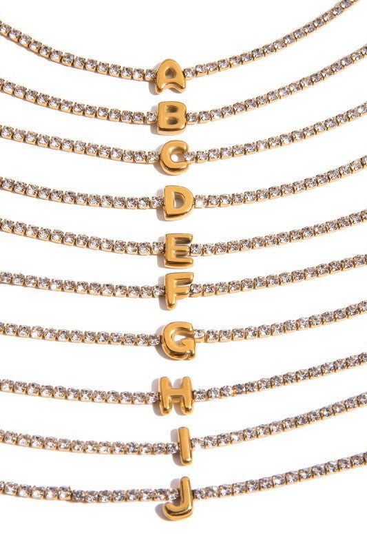 18K STAINLESS STEEL TARNISH FREE INITIAL BRACELET | 40B5246