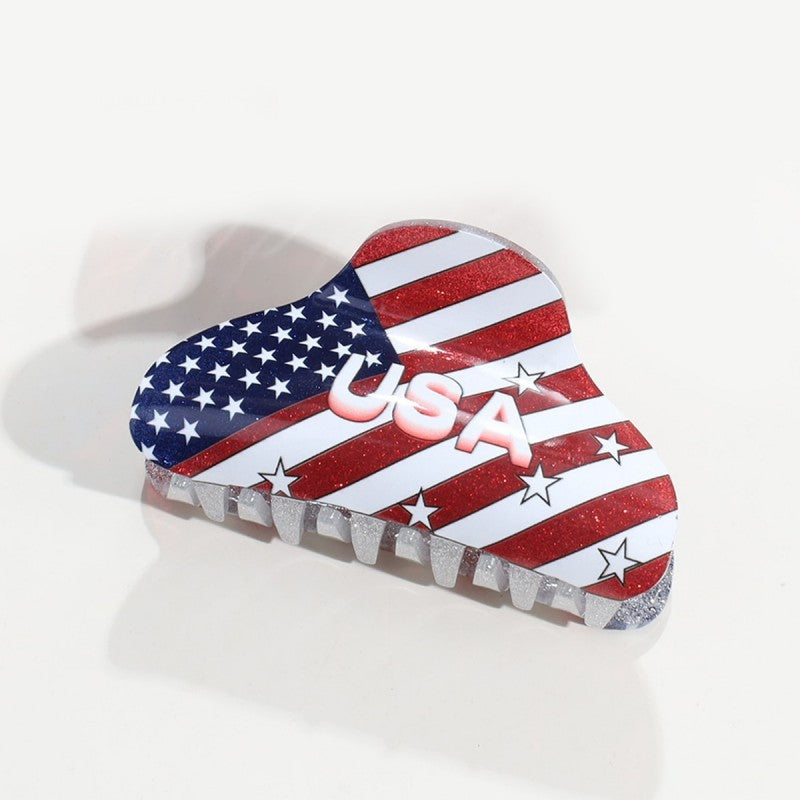 4TH OF JULY STAR USA FLAG HAIR CLAW CLIPS | 40H1072