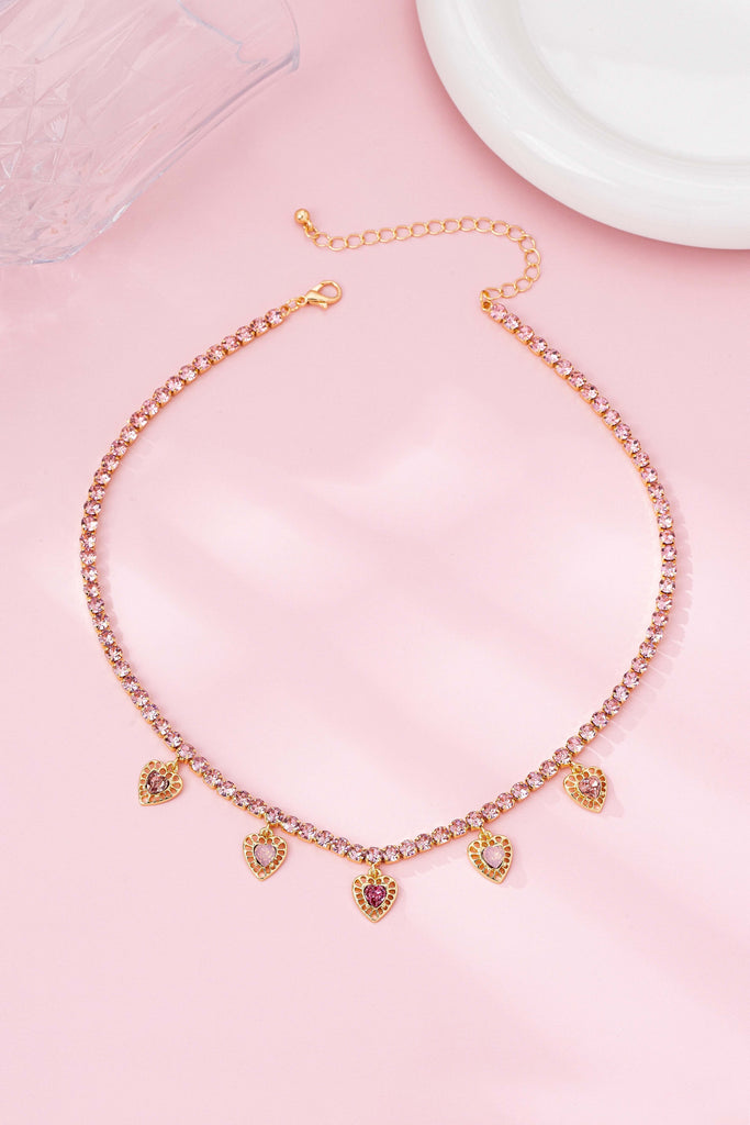 Glass Crystal Tennis Charms Necklace | 80N92887