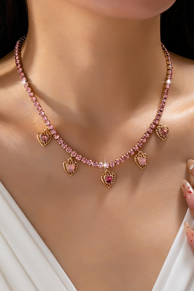 Glass Crystal Tennis Charms Necklace | 80N92887