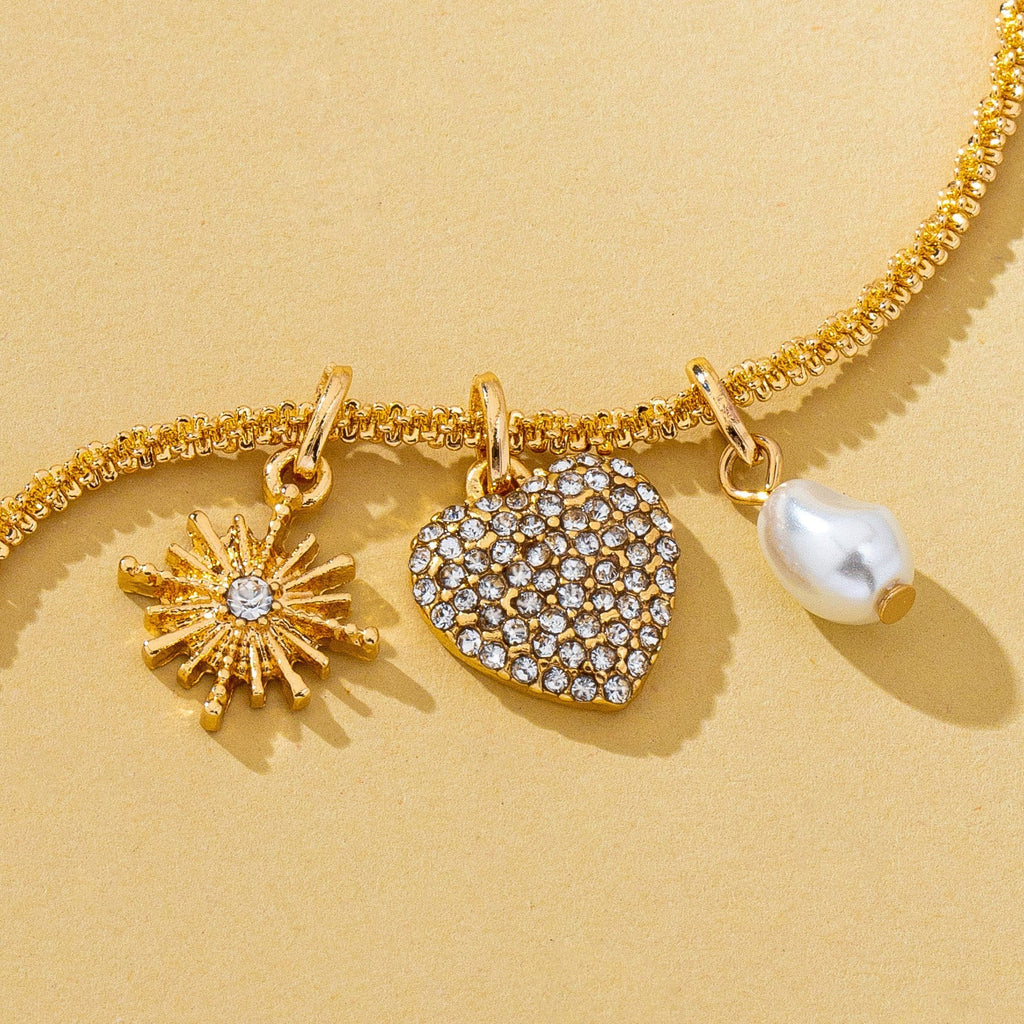 Celestial Heart & Pearl Charm Necklace | 80N93235
