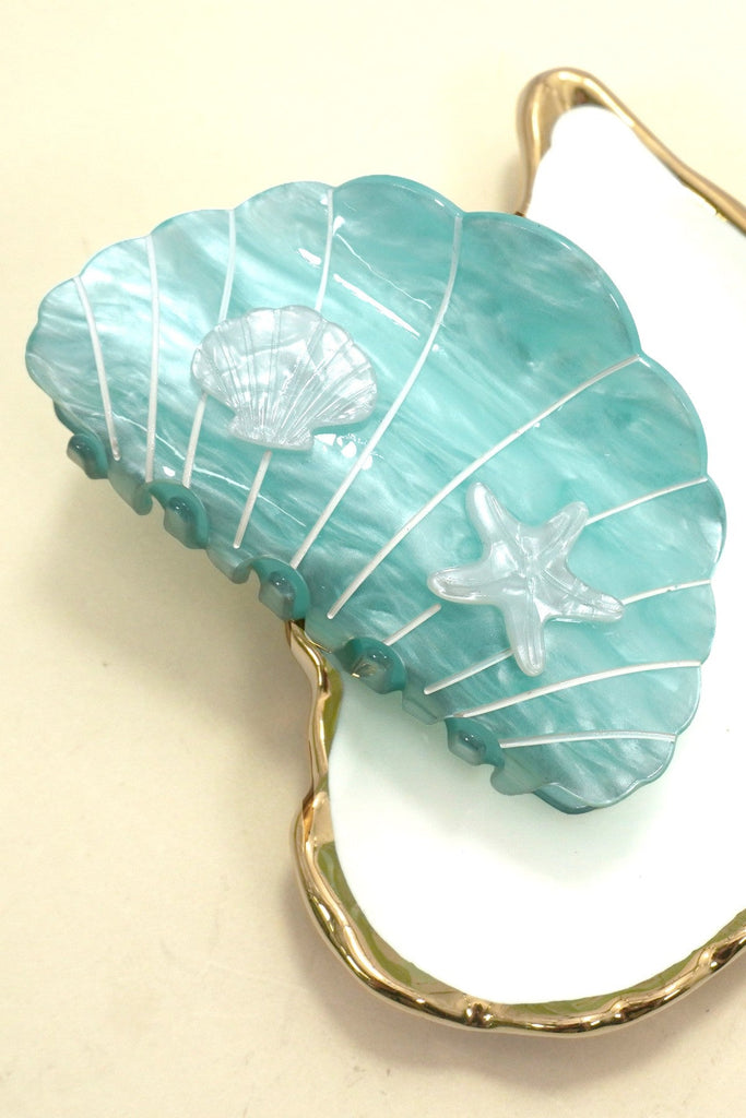 Nautical Shell and Starfish Hair Claw Clip | 40H1074