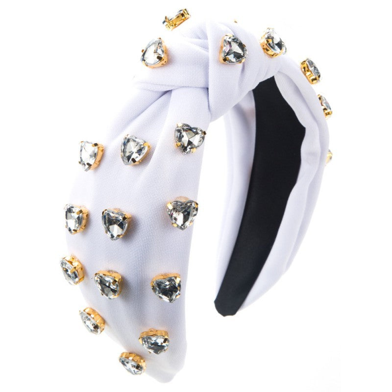 Heart Crystal Embellished Knot Headband | 40HB195
