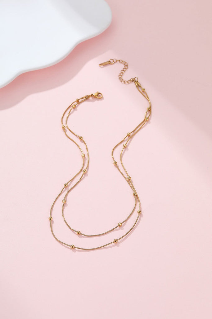 18K STAINLESS STEEL TARNISH FREE LAYERED NECKLACE | 40NK9684