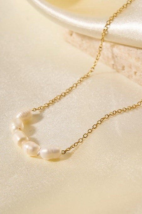 STAINLESS STEEL NON-TARNISH PEARL NECKLACE | 40NK9692