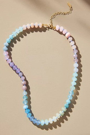 Natural Stone Semi-Precious Glass Mixed Necklace | 40NK9694
