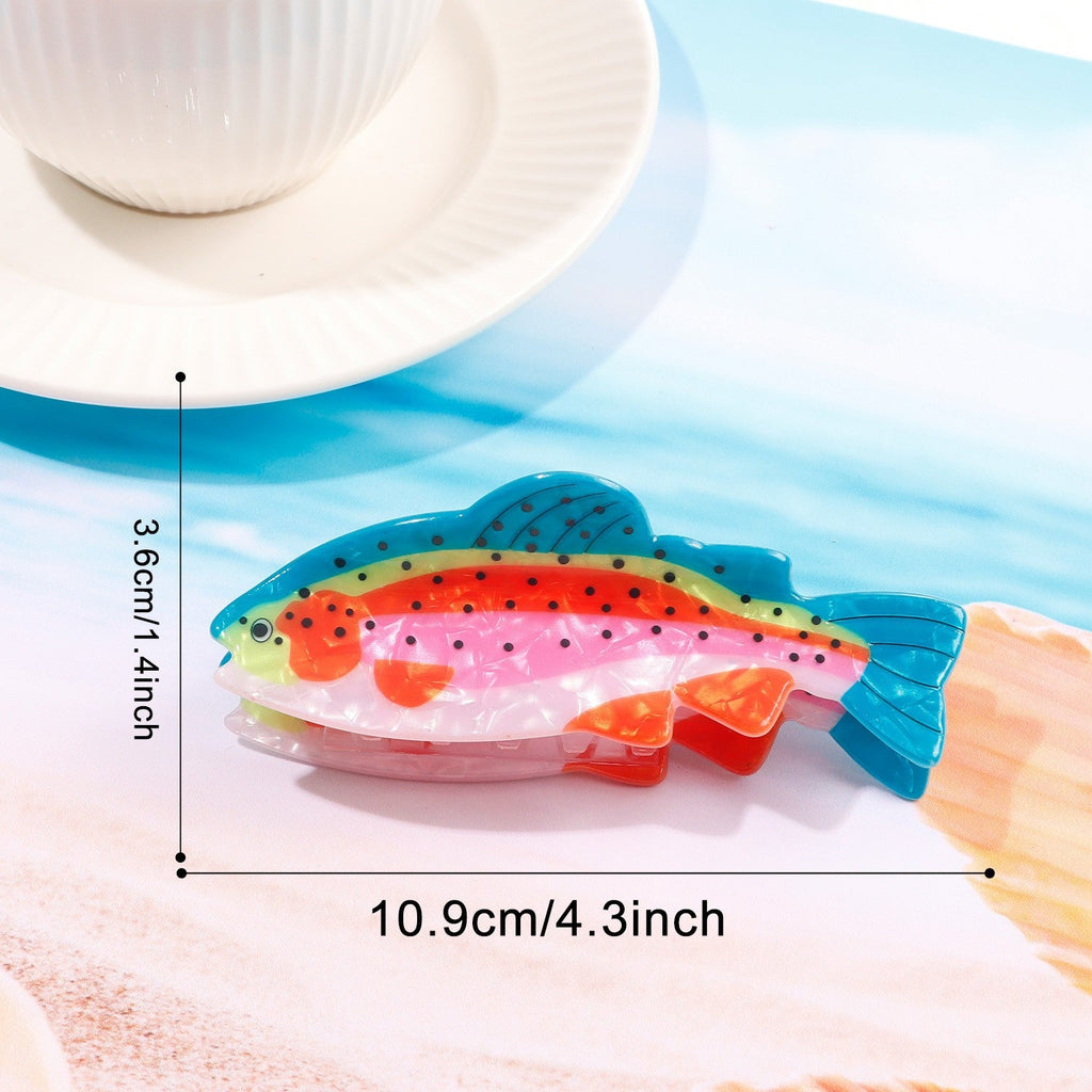 Jumbo Vibrant Fish-Shaped Acrylic Hair Claw Clip | 40H1157
