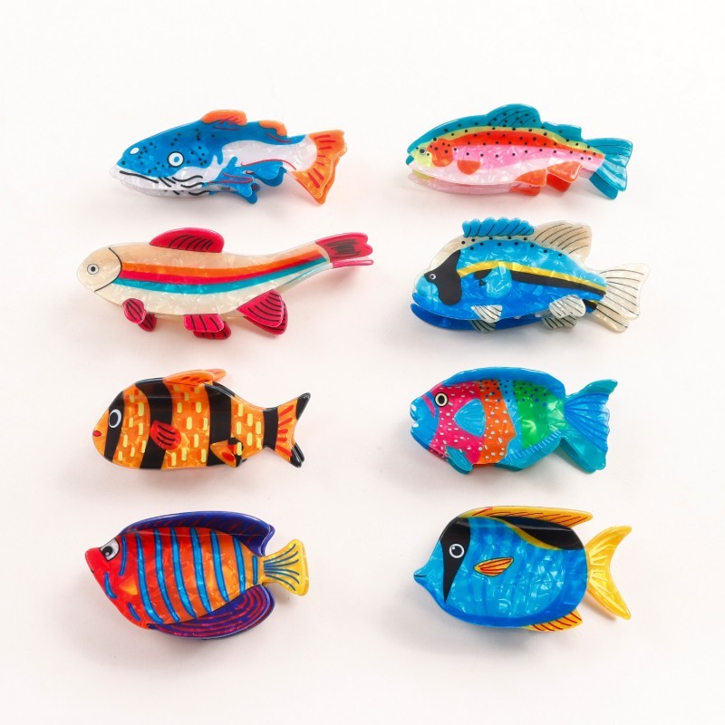 Jumbo Vibrant Fish-Shaped Acrylic Hair Claw Clip | 40H1157