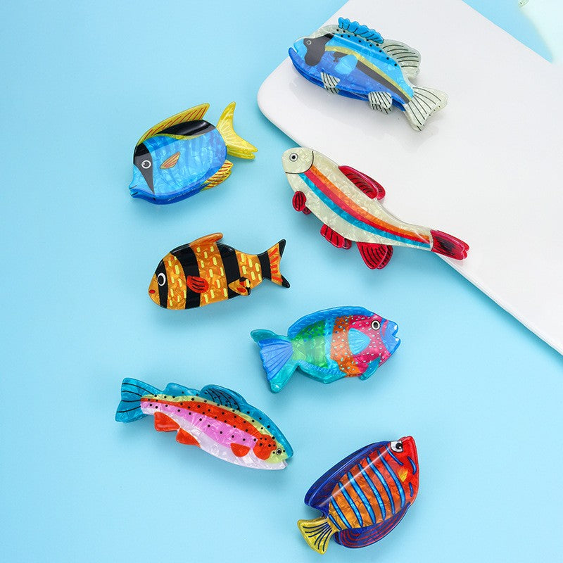 Jumbo Vibrant Fish-Shaped Acrylic Hair Claw Clip | 40H1157