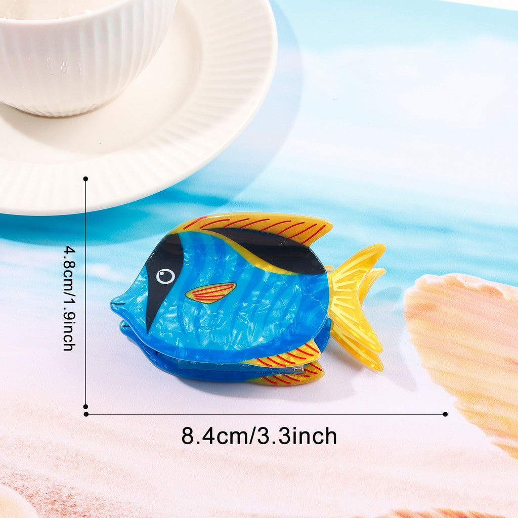 Jumbo Vibrant Fish-Shaped Acrylic Hair Claw Clip | 40H1157