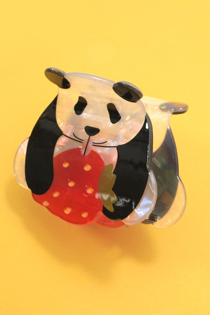 JUMBO PANDA STRAWBERRY HAIR CLAW CLIPS | 40H1079
