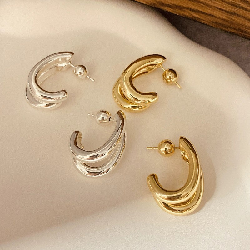 Double-Hoop Sculptural Earrings | 40E491