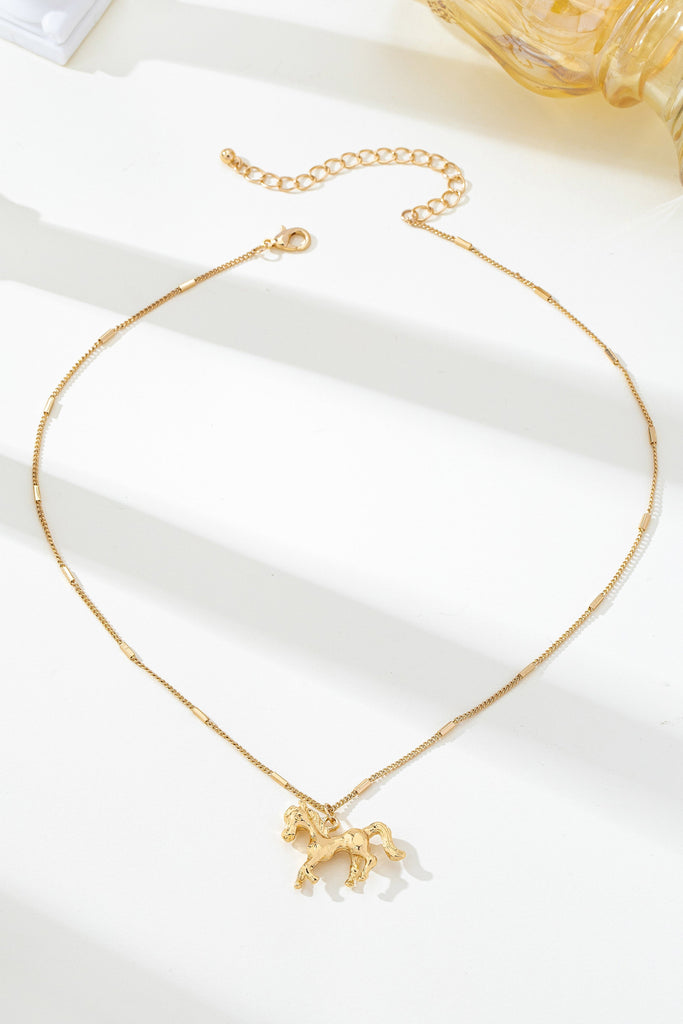 Gold-Tone Horse Pendant Necklace | 80N93007