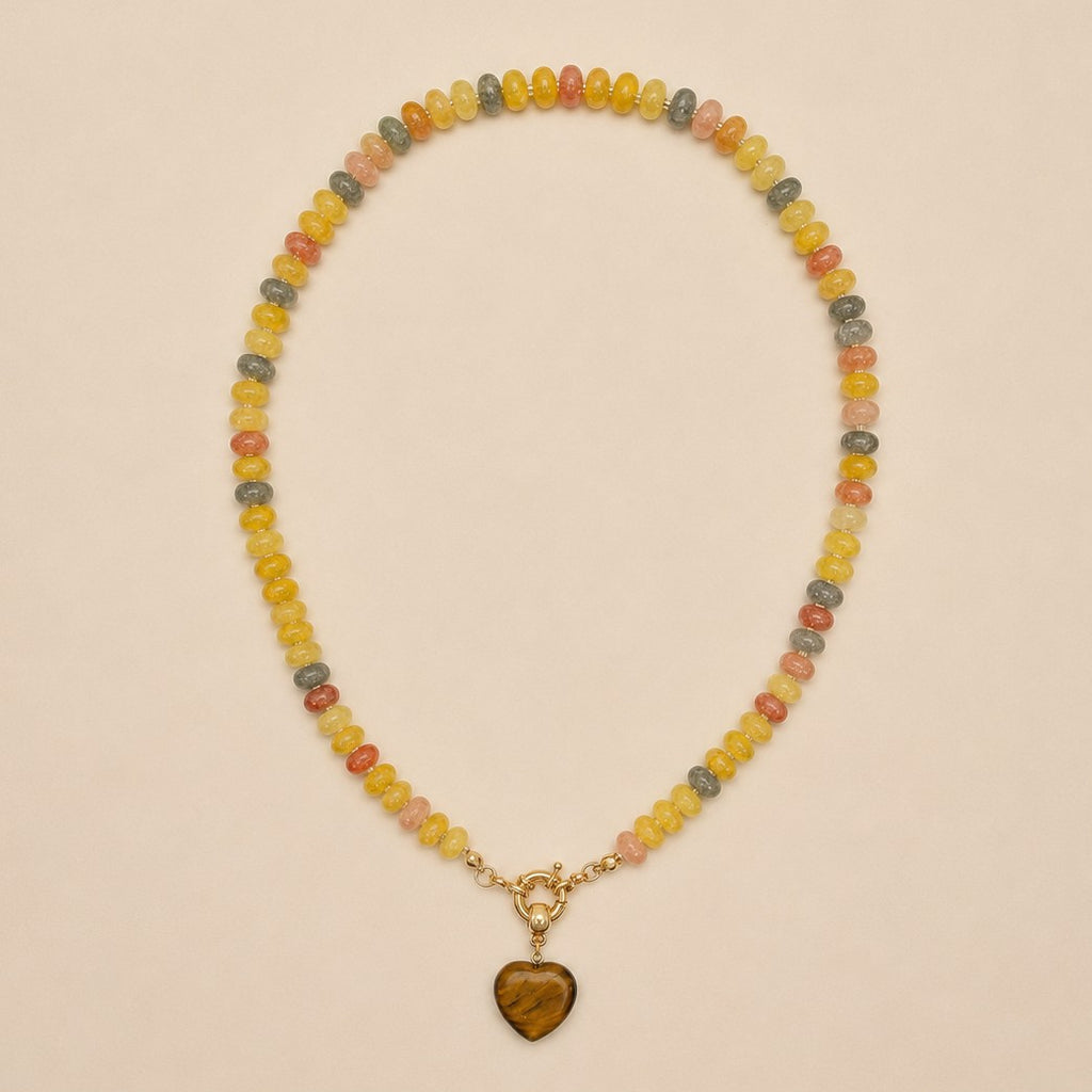 Natural Stone Semi-Precious Glass Mixed Necklace | 40NK9702