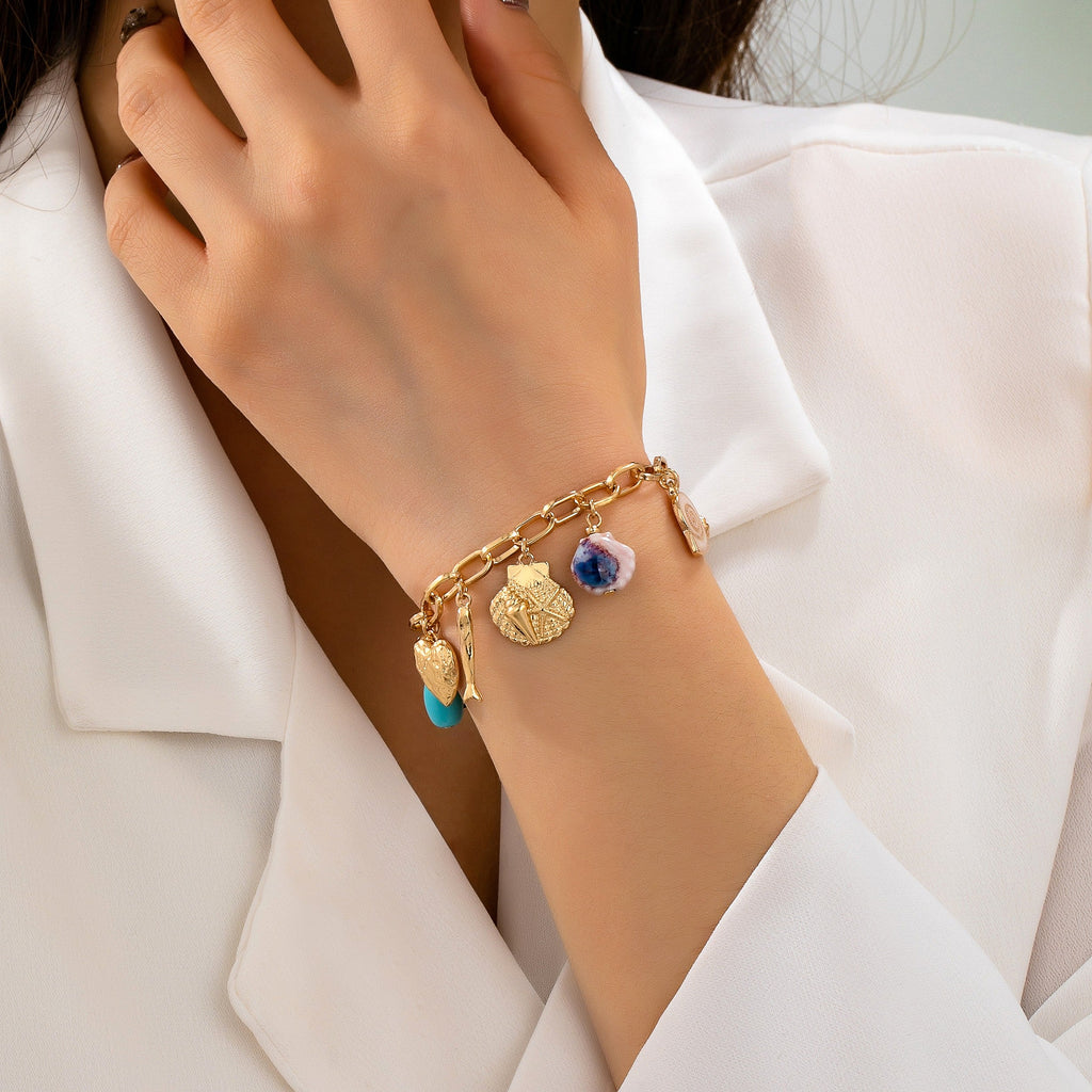 Nautical Gold-Tone Multi-Charm Bracelet | 80B1726