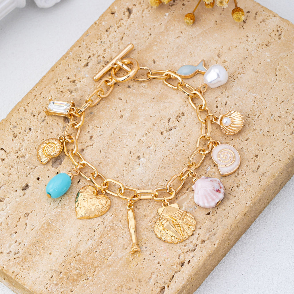 Nautical Gold-Tone Multi-Charm Bracelet | 80B1726