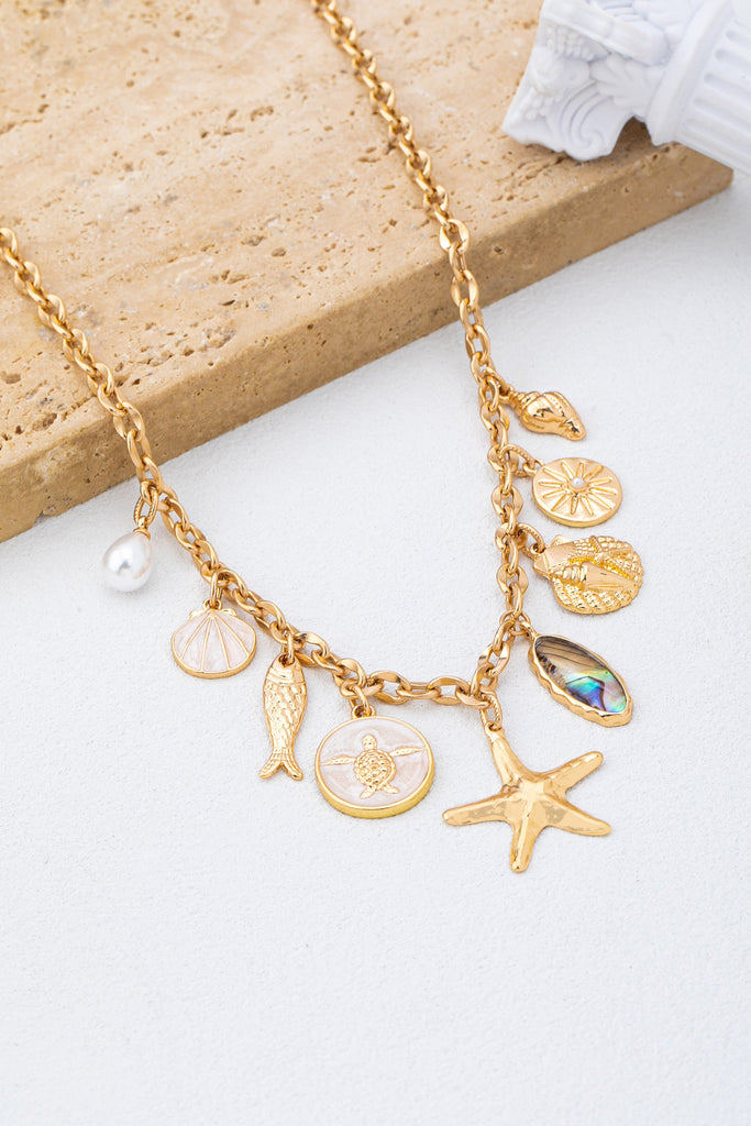 Charm Necklace-Sea Starfish Seashell Fish | 80N92950