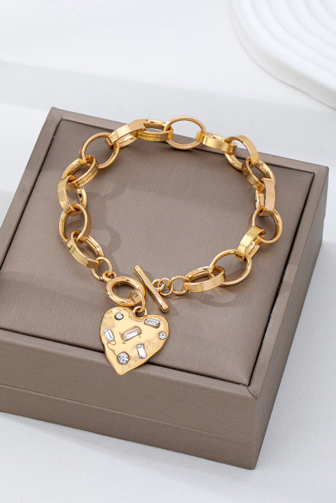Crystal Heart Toggle Bracelet | 80B1741