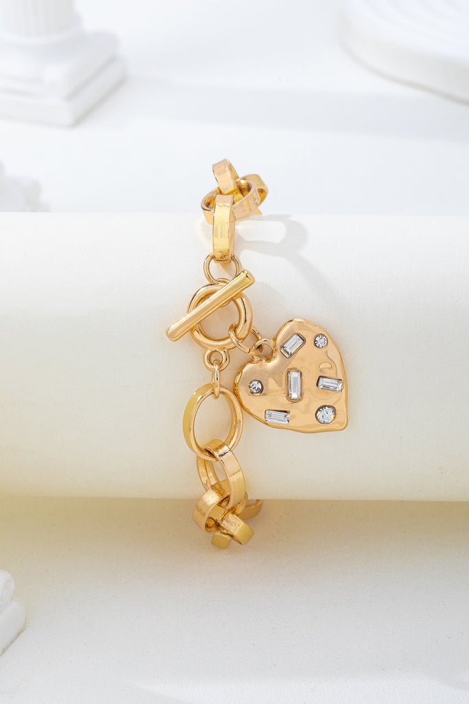 Crystal Heart Toggle Bracelet | 80B1741