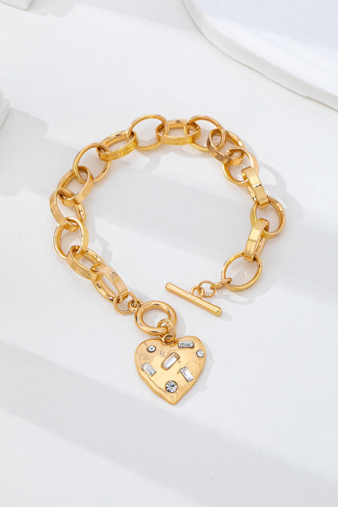 Crystal Heart Toggle Bracelet | 80B1741