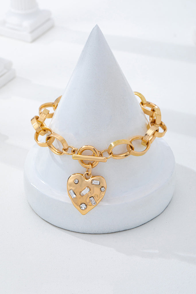 Crystal Heart Toggle Bracelet | 80B1741