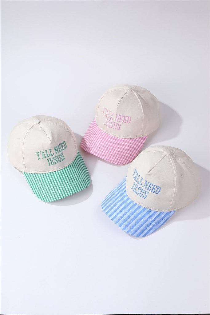 "Y'all Need Jesus" Stripe Baseball Cap | 40HW755