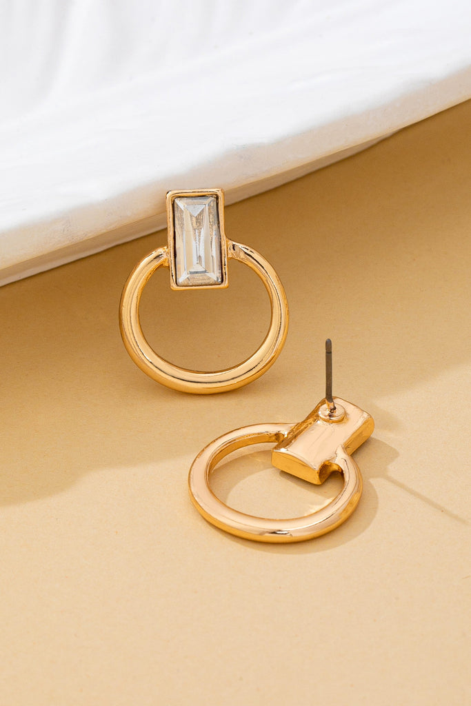 Crystal Cut Door Knocker Earrings | 80E62187