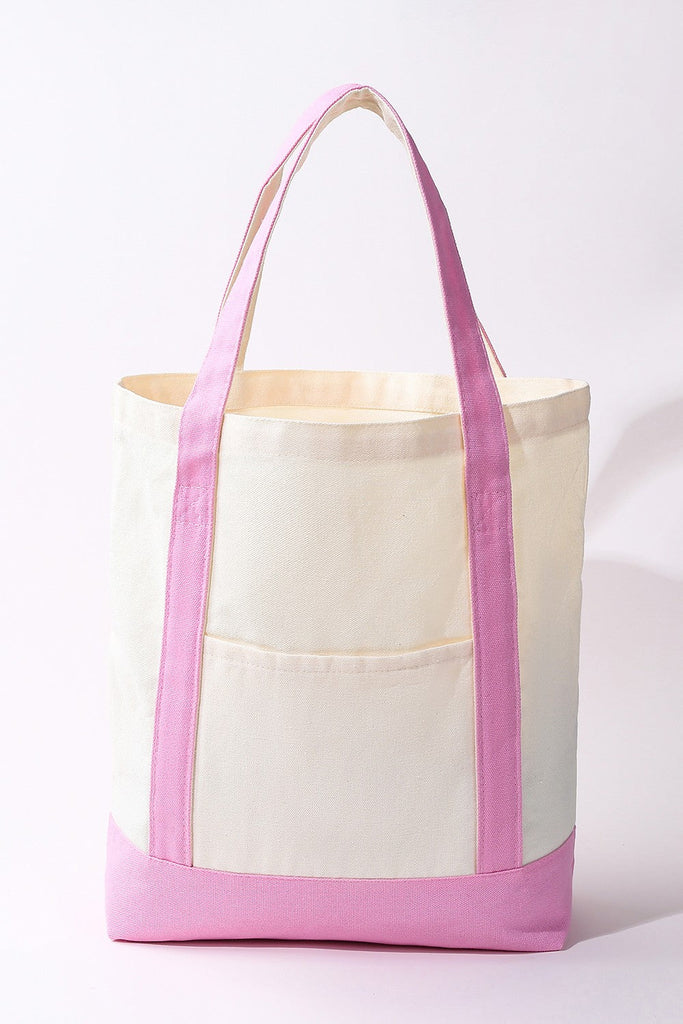Classic Large Cotton Canvas Shoulder Tote Bag | 40P611