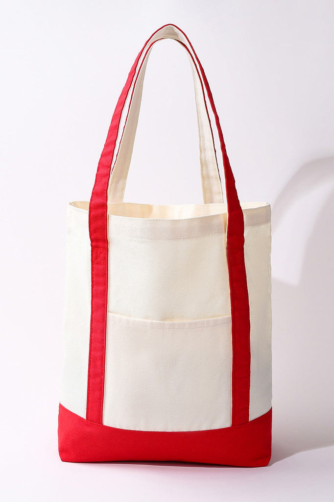 Classic Large Cotton Canvas Shoulder Tote Bag | 40P611