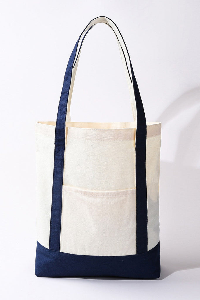 Classic Large Cotton Canvas Shoulder Tote Bag | 40P611