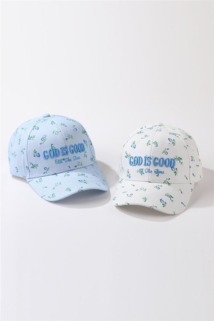 "God Is Good All The Time" Floral Baseball Cap | 40HW756