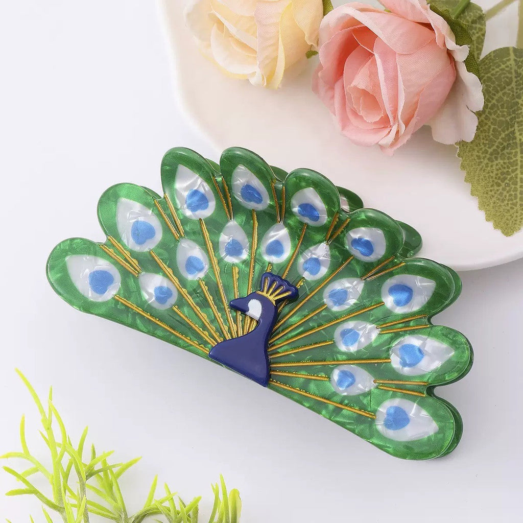 Peacock Motif Hair Claw Clip | 40H1082