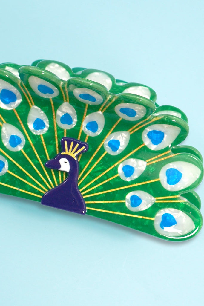 Peacock Motif Hair Claw Clip | 40H1082
