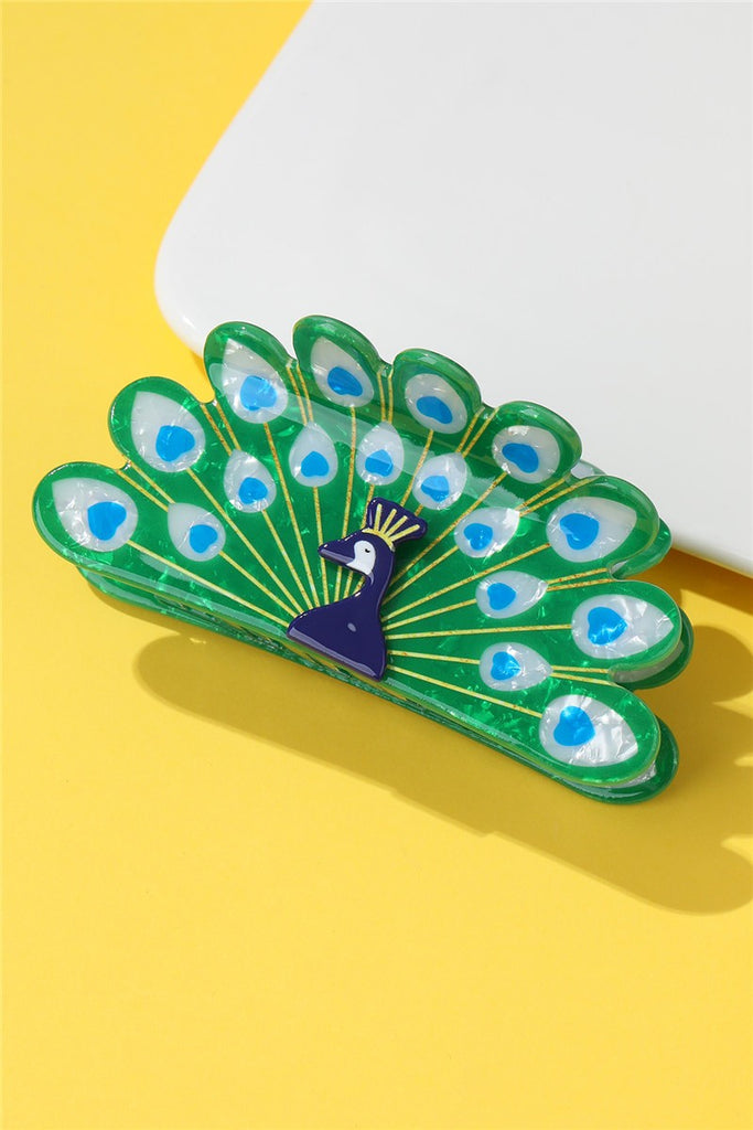 Peacock Motif Hair Claw Clip | 40H1082