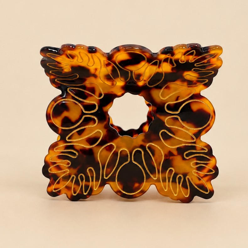 Gold Monstera Leaf Tortoiseshell Hair Claw Clips | 40H1232