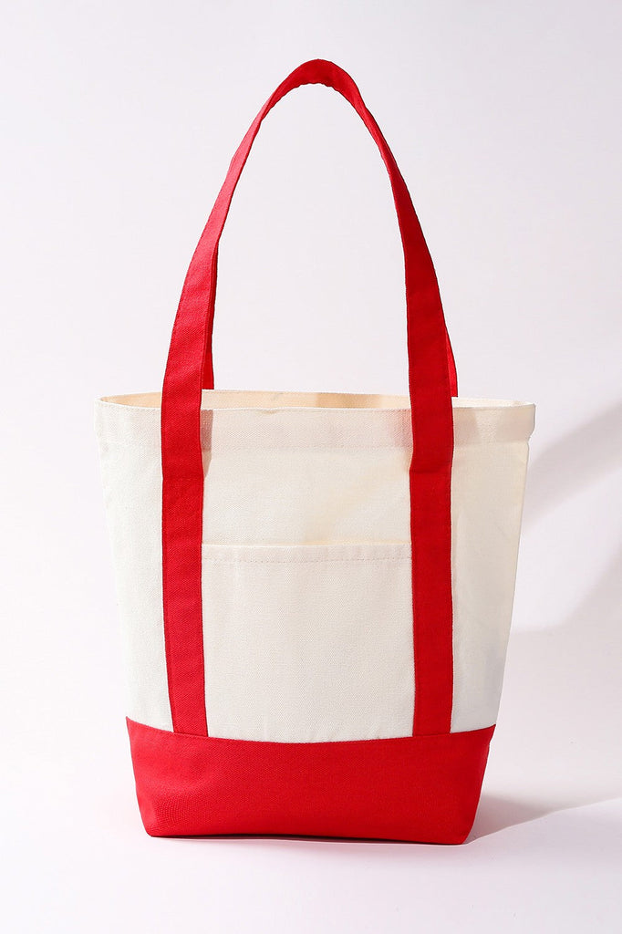 Medium Cotton Canvas Shoulder Tote Bag | 40P612