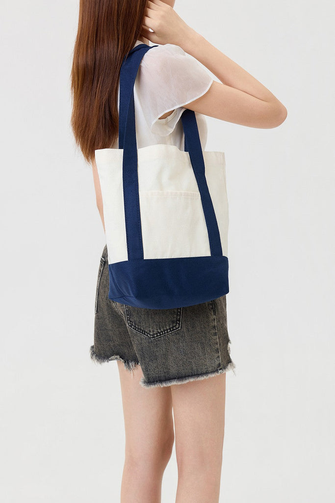 Medium Cotton Canvas Shoulder Tote Bag | 40P612