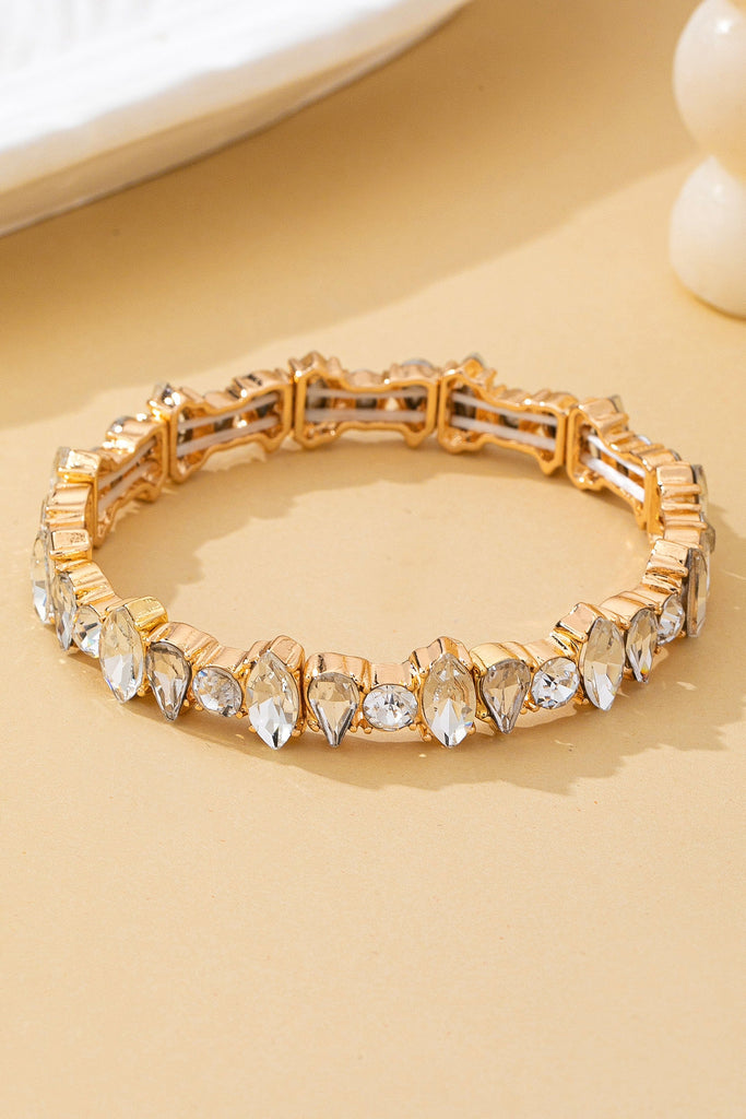 Crystal Gold-Tone Stretch Statement Bracelet | 80B1786