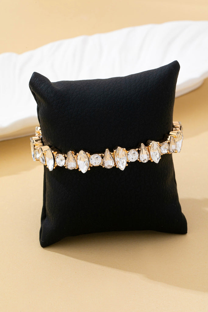 Crystal Gold-Tone Stretch Statement Bracelet | 80B1786
